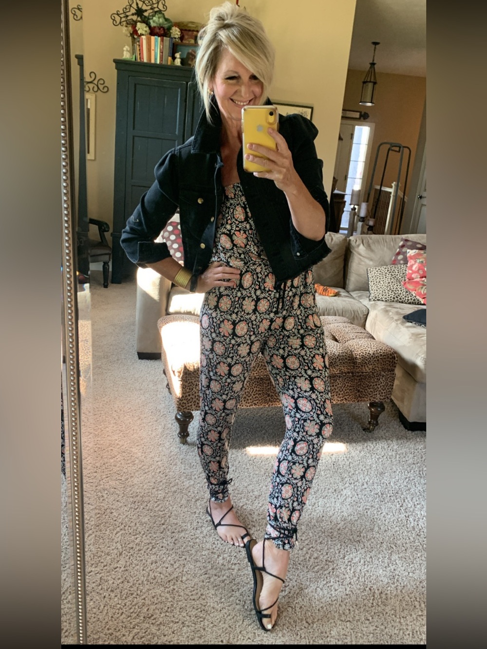 Paisley Print Women's Strapless Jumpsuit